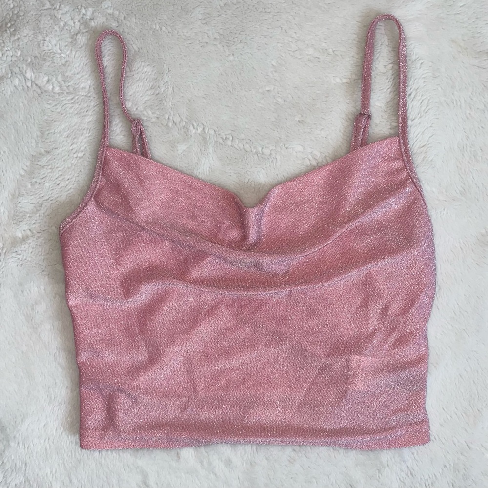 Shein | Light Pink Sparkle Crop Tank